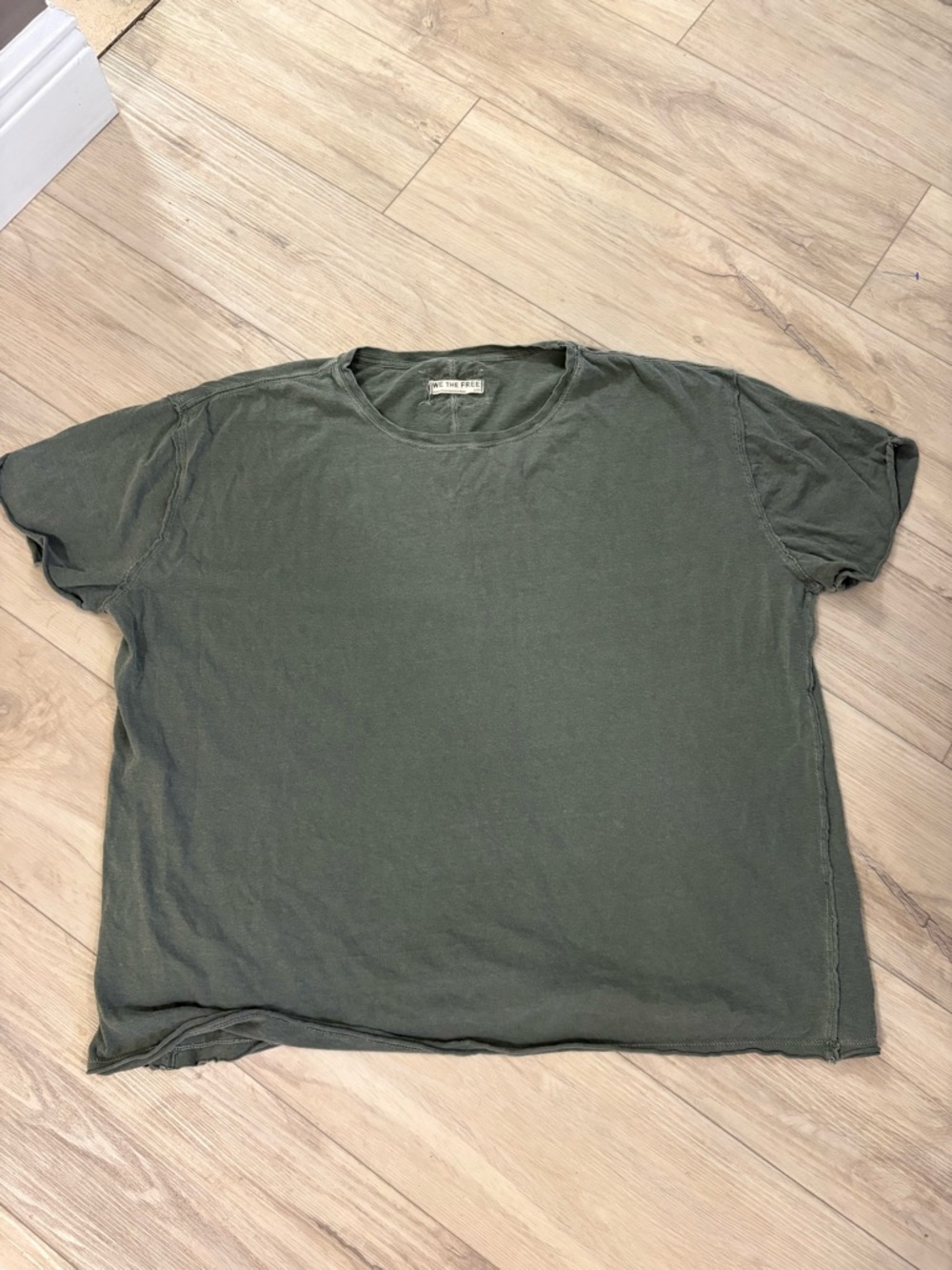 We the Free Oversized Olive Crew Neck Tee - Casual Shirt Sz large